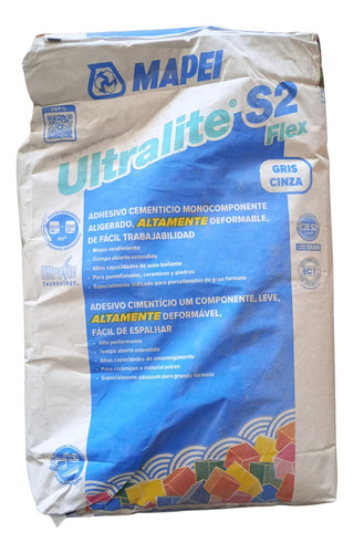 Ultralite S2 Gris Pegamento Adhesivo Cementicio 15kg Mapei