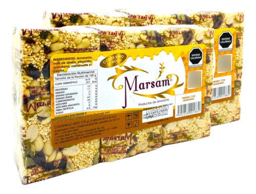 12 Barras De Amaranto Con Arándano, Pepita 62.5 G C/u Marsam