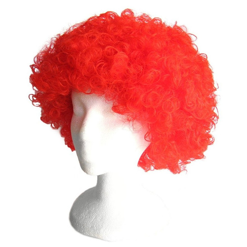 Imagen 5 de 9 de ¡ Peluca Afro Rojo Fantasía Fiesta Halloween Hora Loca !!