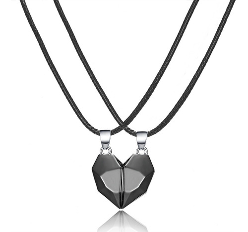Imagen 2 de 5 de Collar Corazon Pareja Iman Atraccion Novios Amor Amistad Par