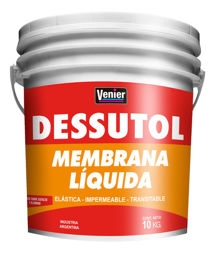 Dessutol Membrana Liquida Para Techos Venier X 10kg Acabado Satinado Color Blanco