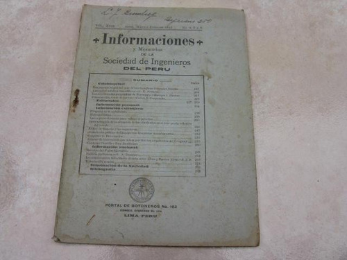 Mercurio Peruano: Boletin Ingenieria 4,5,6 1915 L25 Ig8rn