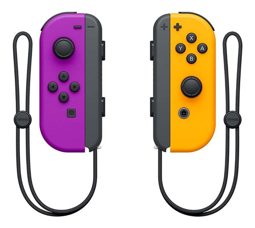 Imagen 4 de 9 de Joystick Switch Joy-con (l)/(r) Morado Neón Y Naranja