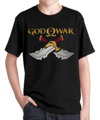 Remeras God Of War Niños Kratos Logo Espadas Videojuego