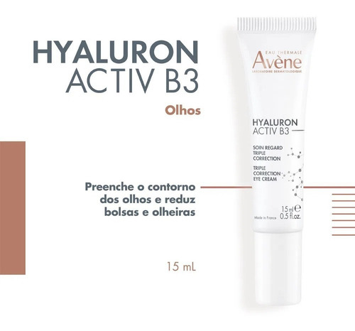 Creme Anti-idade Para Os Olhos Hyaluron Activ B3 15ml Avène Com Olheiras Dia/noite