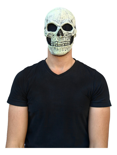 Máscara De Látex Skull Glow Calavera Brilla En La Oscuridad