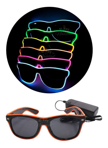 Cotillon Luminoso Lentes Risky Wayfarer Anteojos Neon Led