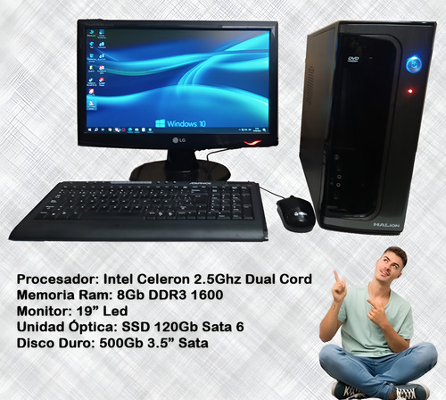 Pc Intel Celeron 2.5 Ghz, 8gb Ram, Ssd M2 120gb + Hdd 1tb (Usado)