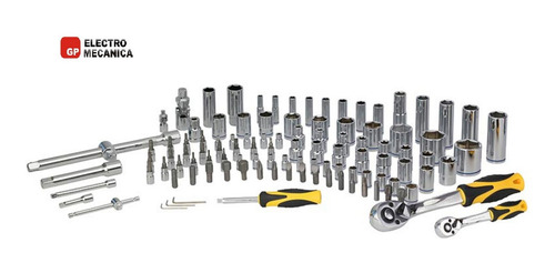 Imagen 4 de 10 de Juego Set Kit Tubos Bocallaves 107 Pzs Crossmaster 1/4 1/2