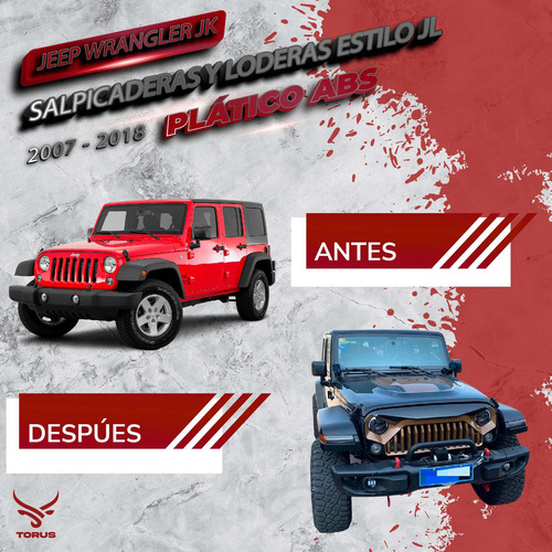 Salpicaderas Loderas Estilo Jeep Jl Para Jeep Jk 07-18 Pink