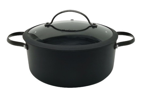 Imagen 1 de 5 de Cacerola De Aluminio Negra Antiadherente Total Black 24 Cm Color Negro