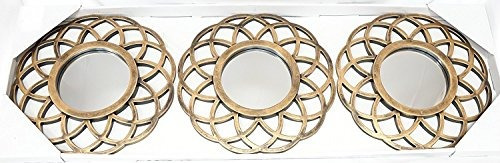 Set De Espejos Decorativos De 3 Piezas, Golden Globe