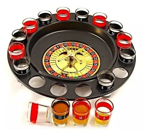 Ruleta De Shots Juego Mesa 16 Copas Juego De Fiesta Bebidas