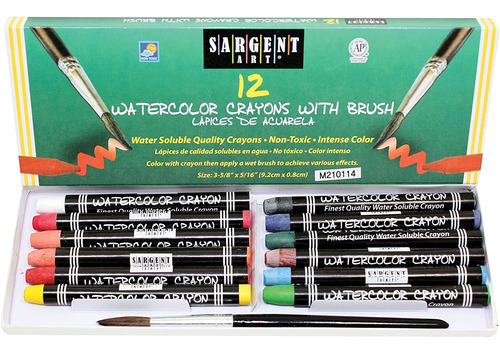 Crayones De Acuarela X12 Colores Con Pincel