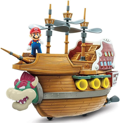 Boneco Super Mario Deluxe Bowser Ship Playset Candide 3021