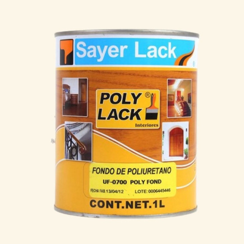 Fondo De Poliuretano Interiores Uf-0700 Poly Lack Sayer 1 Lt