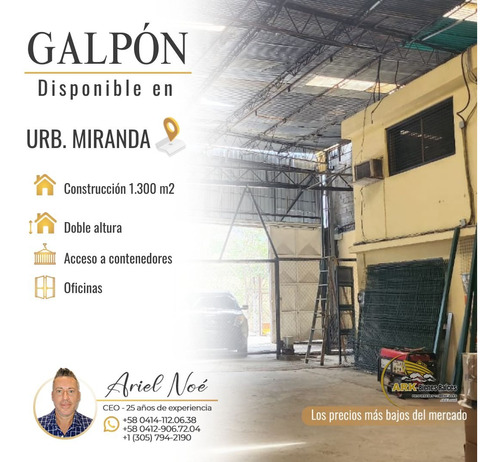 (#1032) Galpón De 1.300m2 En Urb. Miranda, Caracas