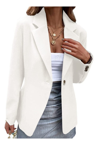 Blazer Informal De Manga Larga Para Mujer