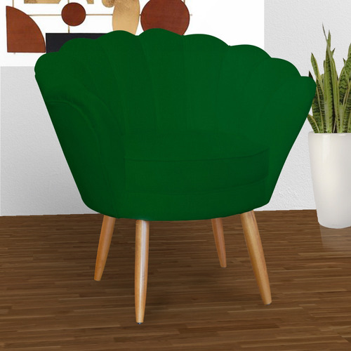 Poltrona Decorativa Petala Para Sala/quarto/escritorio Cor Verde
