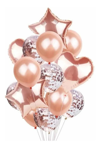Combo De Globos Metalizados Y Látex Bouquet Fiestas Eventos