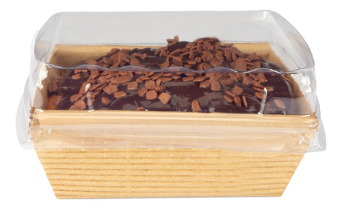 Forma Bolo Inglês Kraft Com Abas 100g Com Tampa 100x60x50mm