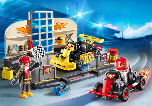 Oficina De Kart Carro De Corrida Starter Set Playmobil 6869