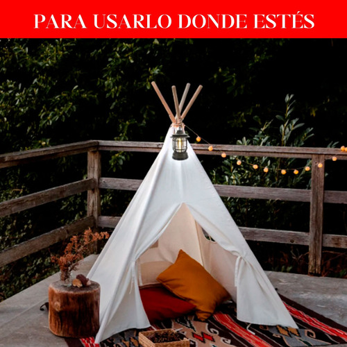 Lampara Farol Portátil Luz Led Jardin Patio 360 Recargable Verde