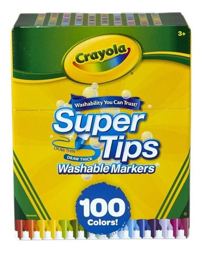 Imagen 1 de 2 de Caja De 100 Marcadores Crayola Super Tips