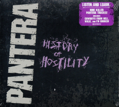 Cd Pantera - History Of Hostility - Capa Digipac