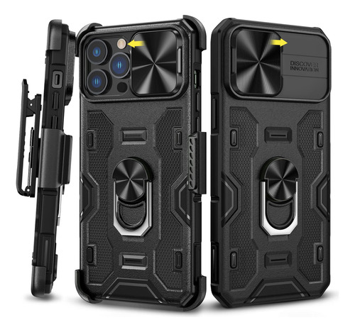 Phone Case Caka For iPhone 13 Pro Max W/ Belt-clip Holster B