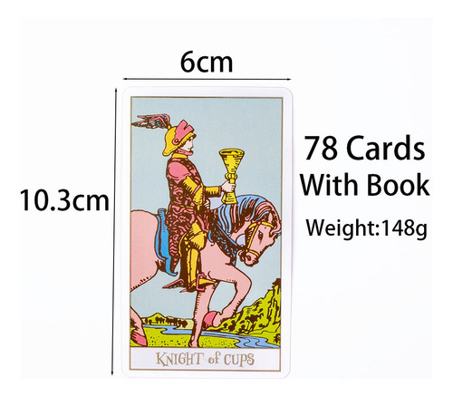 Baraja De Cartas De Tarot Con Borde Rosa Con Guía, 78 Piezas