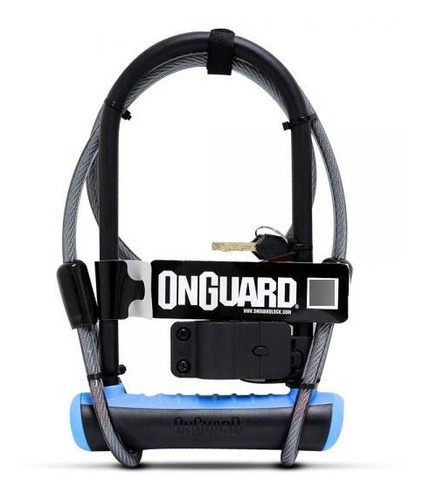 Candado Bici U-lock On Guard Neon C/ Piola + Soporte 230 Cm