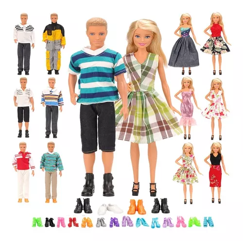Kit 5 Conjuntos De Roupas P/ Bonecas Barbie Sem Repetição