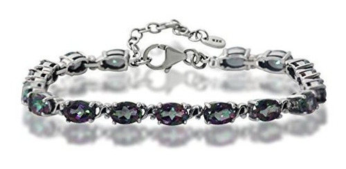 Pulsera Ajustable Topacio Fuego Misterioso Plata Sterling