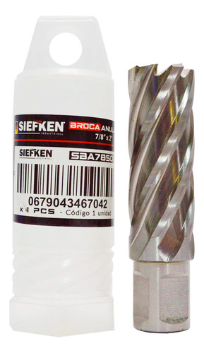 Broca Anular Siefken Sba7850 Hss 7/8x2 Pulgadas