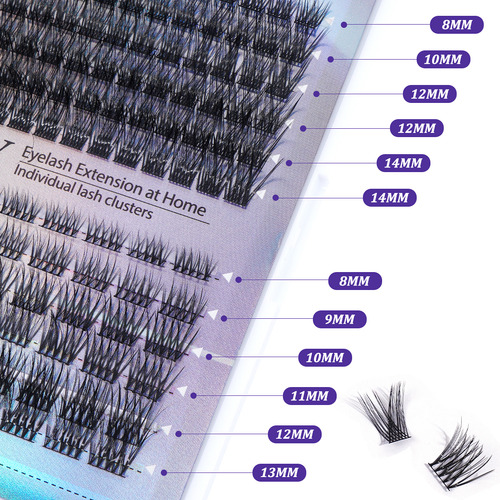 Kit De Extensiones De Pestañas 30d+40d Magefy Lash Curvatura D 8-13mm Mixtas Con Pegamento Y Rizador De Pestañas+cepillo Para Pestañas Individuales Kit Completo Diy Adhesivo Para Pestañas Estilo 1