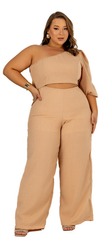 Macacão Social Longo Plus Size Moda Maior G ,gg G1 Tendência