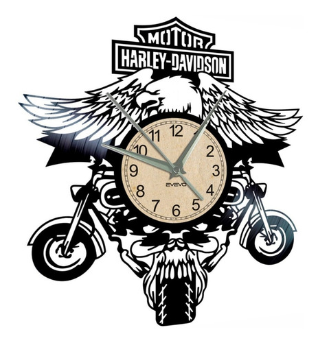 Reloj De Vinilo Harley Davidson Diseño Original