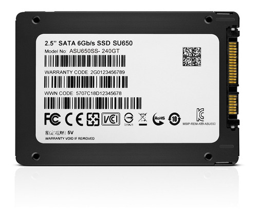 Disco sólido SSD interno Adata Ultimate SU650 ASU650SS-240GT-R 240GB negro
