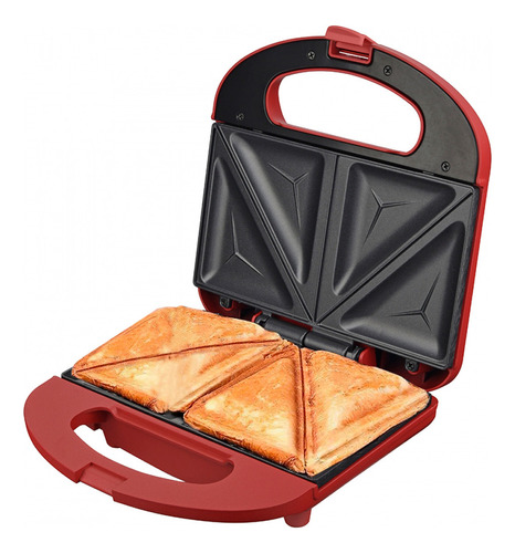 Sandwichera Doble Nappo 750w Con Placa De Corte Y Sellado Color Rojo