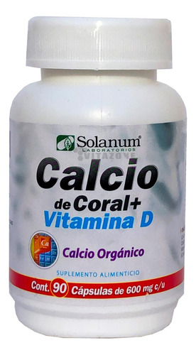 Calcio De Coral + Vitamina D 90 Cápsulas Sabor Sin Sabor