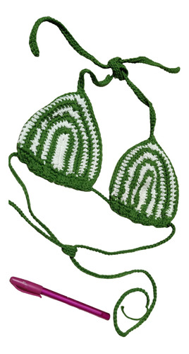 Corpiño X2 Bikini Tejido Crochet Talle Unico