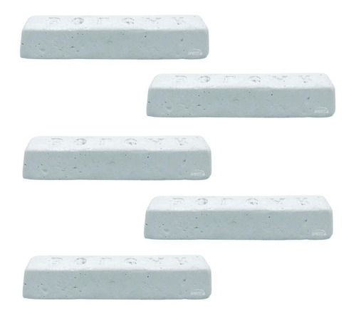 5 Barras Piedra Para Pulir Cromo Y Aluminio Bolcar - Blanca