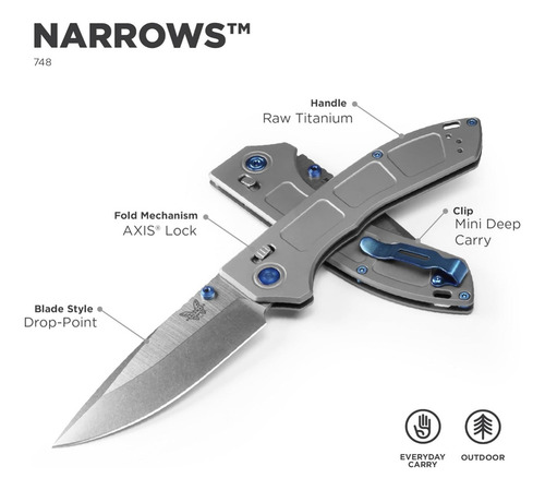 Faca Benchmade 748 Narrows Titânio M390