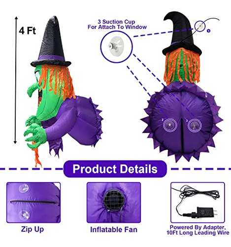 Decoracion De Exteriores Tematica Halloween Inflable Bruja