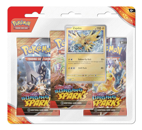 Juego De Cartas Coleccionables Pokémon Tcg The Pokemon Company International Carta Zapdos De 3 Mazos