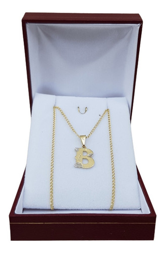 Hermoso Regalo Cadena Con Dije Letra B Enchapado Oro 18kt