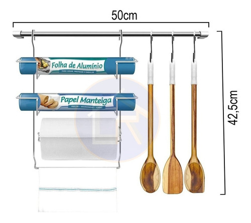 Kit de soporte de pared Bella Cucina Roller Rod, kit de 3 colores cromados