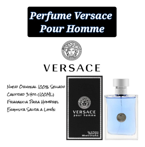 Versace Pour Homme Perfume Para Hombres 100ml, 100% Original