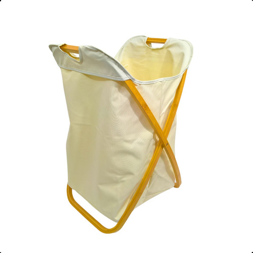Cesto De Roupa Organizador Multiuso Em Bambu E Tecido Oxford